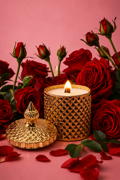 Rose & Resin Luxury Wooden Wick Candle